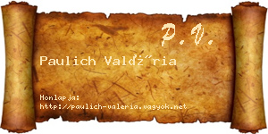 Paulich Valéria névjegykártya